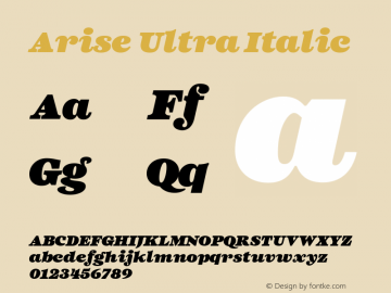 Arise Ultra Italic Version 1.100;FEAKit 1.0图片样张