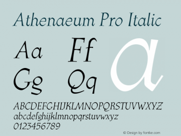 AthenaeumPro-Italic Version 1.00; 2007图片样张
