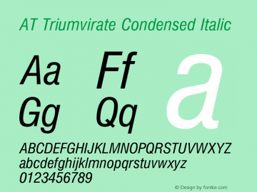 ATTriumvirate-CdItalic Version 1.000 Build 1000图片样张