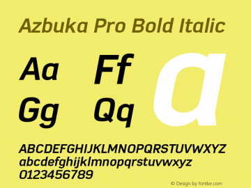 AzbukaPro-BoldItalic Version 1.000图片样张