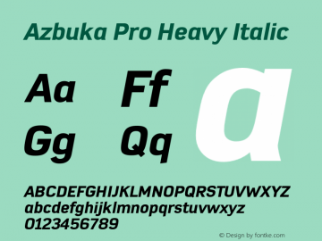 AzbukaPro-HeavyItalic Version 1.000图片样张