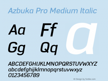 AzbukaPro-MediumItalic Version 1.000图片样张