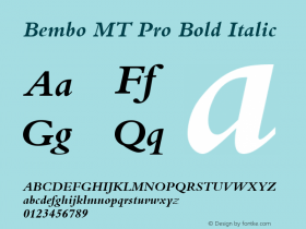 Bembo MT Pro Bold Italic Version 2.00图片样张