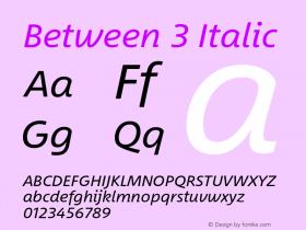 Between 3 Italic Version 1.00图片样张