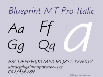 BlueprintMTPro-Italic Version 2.000 Build 1000图片样张