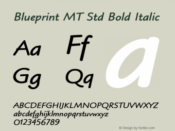 Blueprint MT Std Bold Italic Version 1.00 Build 1000图片样张