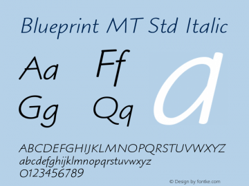 Blueprint MT Std Italic Version 1.00 Build 1000图片样张