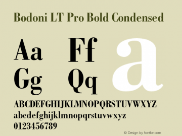 Bodoni LT Pro Bold Condensed Version 1.000 Build 1000图片样张