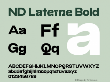 ND Laterne Bold Version 1.000;Glyphs 3.1.2 (3151)图片样张