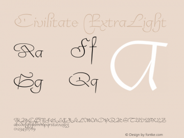 Civilitate ExtraLight Version 0.000;Glyphs 3.1.1 (3134)图片样张