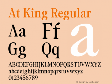 At King Regular Version 1.000;Glyphs 3.1.2 (3151)图片样张