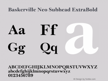 Baskerville Neo Subhead ExtraBold Version 1.000 | FøM Fix图片样张