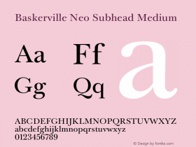 Baskerville Neo Subhead Medium Version 1.000 | FøM Fix图片样张