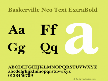 Baskerville Neo Text ExtraBold Version 1.000 | FøM Fix图片样张