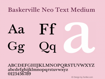 Baskerville Neo Text Medium Version 1.000 | FøM Fix图片样张