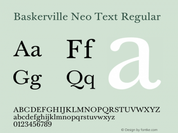 Baskerville Neo Text Regular Version 1.000 | FøM Fix图片样张