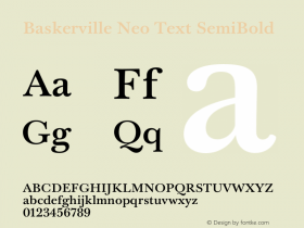 Baskerville Neo Text SemiBold Version 1.000 | FøM Fix图片样张