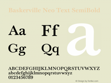Baskerville Neo Text SemiBold Version 1.000 | FøM Fix图片样张