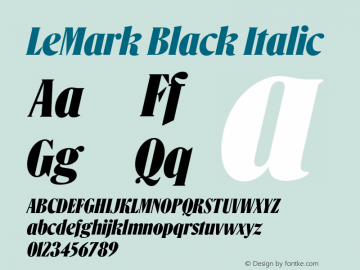 LeMark Black Italic Version 1.000 | FøM Fix图片样张