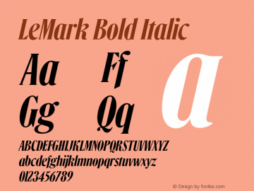 LeMark Bold Italic Version 1.000 | FøM Fix图片样张