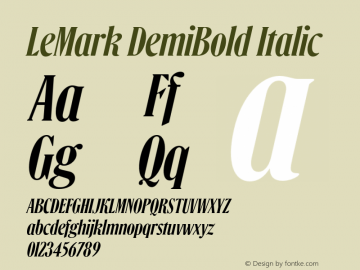 LeMark DemiBold Italic Version 1.000 | FøM Fix图片样张