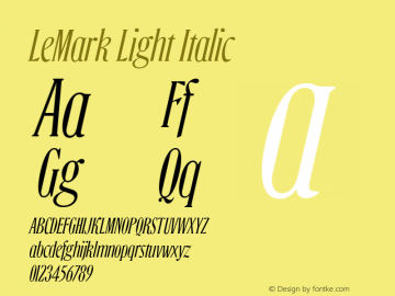 LeMark Light Italic Version 1.000 | FøM Fix图片样张