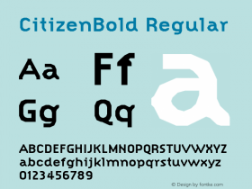 CitizenBold Regular Macromedia Fontographer 4.1 12/21/96 Font Sample