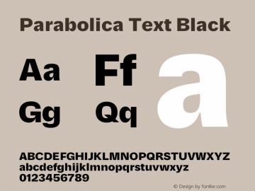 Parabolica Text Black Version 1.000 | FøM Fix图片样张