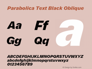 Parabolica Text Black Oblique Version 1.000 | FøM Fix图片样张