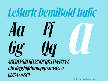 LeMark DemiBold Italic Version 1.000;hotconv 1.0.109;makeotfexe 2.5.65596图片样张