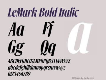 LeMark Bold Italic Version 1.000;hotconv 1.0.109;makeotfexe 2.5.65596图片样张