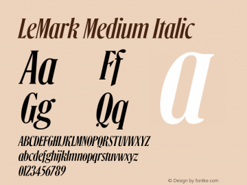 LeMark Medium Italic Version 1.000;hotconv 1.0.109;makeotfexe 2.5.65596图片样张