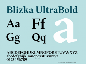 Blizka UltraBold Version 1.000;hotconv 1.0.109;makeotfexe 2.5.65596图片样张