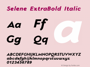 Selene ExtraBold Italic Version 1.650 | FøM Fix图片样张