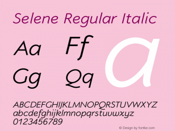 Selene Regular Italic Version 1.650 | FøM Fix图片样张