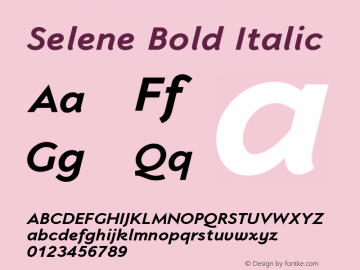 Selene-BoldItalic 1.650图片样张