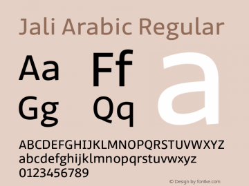 Jali Arabic Regular Version 1.001;hotconv 1.0.109;makeotfexe 2.5.65596图片样张