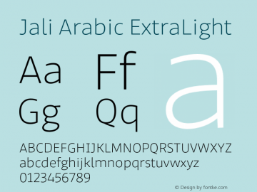 Jali Arabic ExtraLight Version 1.001;hotconv 1.0.109;makeotfexe 2.5.65596图片样张