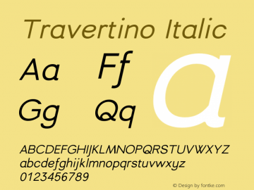 Travertino Italic Version 1,50图片样张