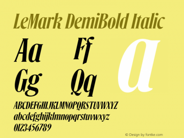 LeMark DemiBold Italic Version 1.000图片样张