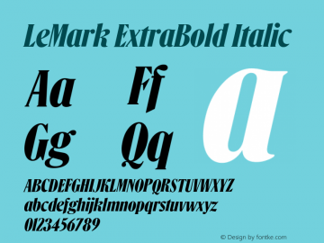 LeMark ExtraBold Italic Version 1.000图片样张