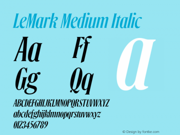 LeMark Medium Italic Version 1.000图片样张