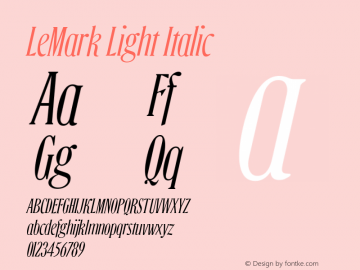 LeMark Light Italic Version 1.000图片样张