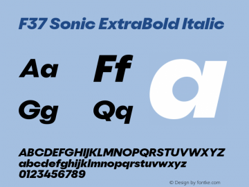 F37 Sonic ExtraBold Italic Version 1.000 | web-ttf图片样张