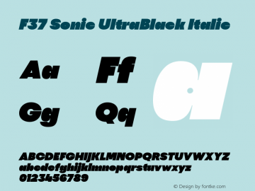 F37 Sonic UltraBlack Italic Version 1.000 | web-ttf图片样张