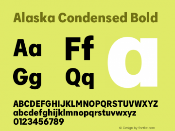 Alaska Condensed Bold Version 3.000 | web-ttf图片样张