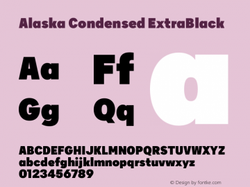 Alaska Condensed ExtraBlack Version 3.000 | web-ttf图片样张