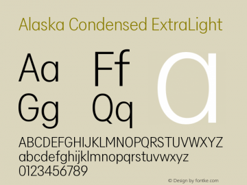 Alaska Condensed ExtraLight Version 3.000 | web-ttf图片样张
