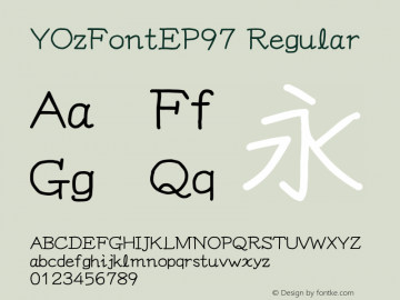 YOzFontEP97 Regular Version 12.03 Font Sample