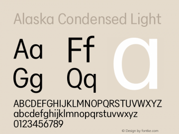 Alaska Condensed Light Version 3.000 | web-ttf图片样张